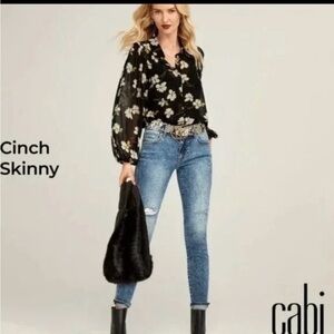 CAbi 4153 Distressed Cinch Skinny Jeans
